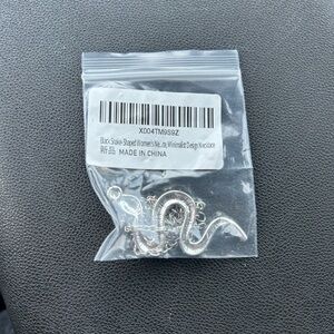 Silver Snake Pendant Necklace - Minimalist Design